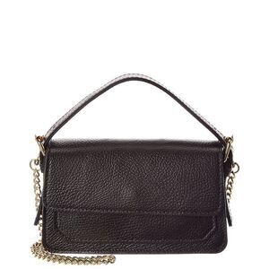 Italian Leather Crossbody, Black